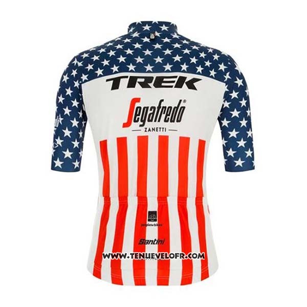 2020 Maillot Ciclismo Trek Segafredo Champion Etats Unis Manches Courtes et Cuissard